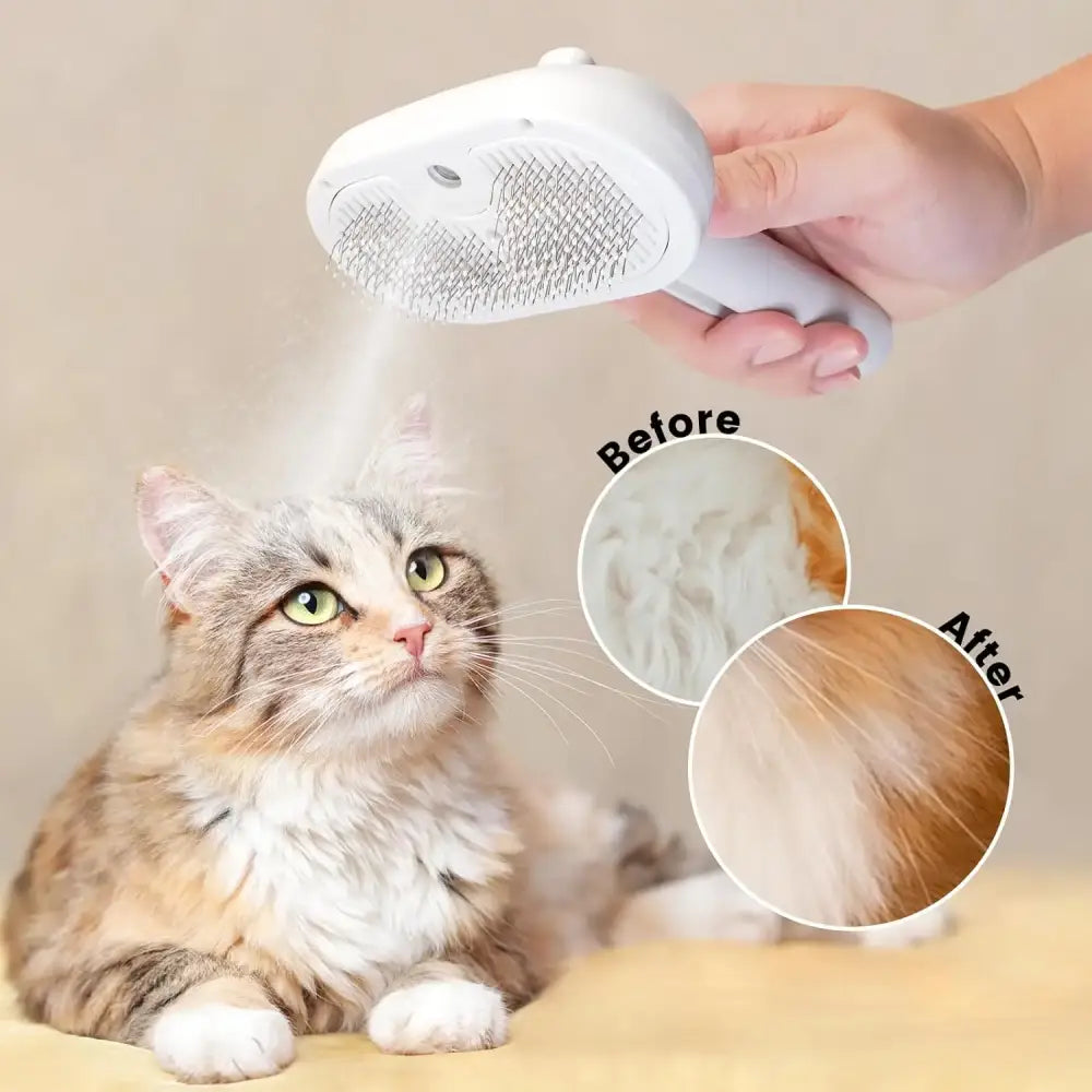 Pet Spray Grooming Comb Remove Floating Hair Fluffs Hair Water Steam Styling for Dogs Cats accessories - WHITE - Dog