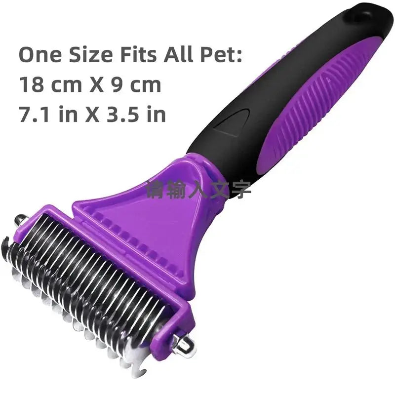 Pets Stainless Steel Grooming Brush Two-Sided Shedding and Dematting Undercoat Rake Comb - Zoo Bestie Online Shop