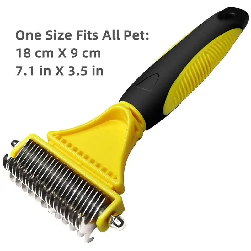 Pets Stainless Steel Grooming Brush Two-Sided Shedding and Dematting Undercoat Rake Comb - Zoo Bestie Online Shop