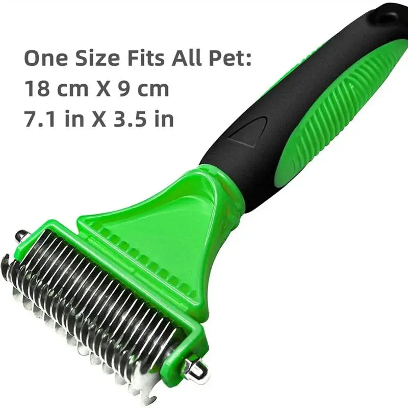 Pets Stainless Steel Grooming Brush Two-Sided Shedding and Dematting Undercoat Rake Comb - Zoo Bestie Online Shop