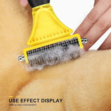 Pets Stainless Steel Grooming Brush Two-Sided Shedding and Dematting Undercoat Rake Comb - Zoo Bestie Online Shop