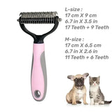 Pets Stainless Steel Grooming Brush Two-Sided Shedding and Dematting Undercoat Rake Comb - Zoo Bestie Online Shop