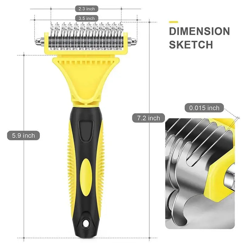 Pets Stainless Steel Grooming Brush Two-Sided Shedding and Dematting Undercoat Rake Comb - Zoo Bestie Online Shop