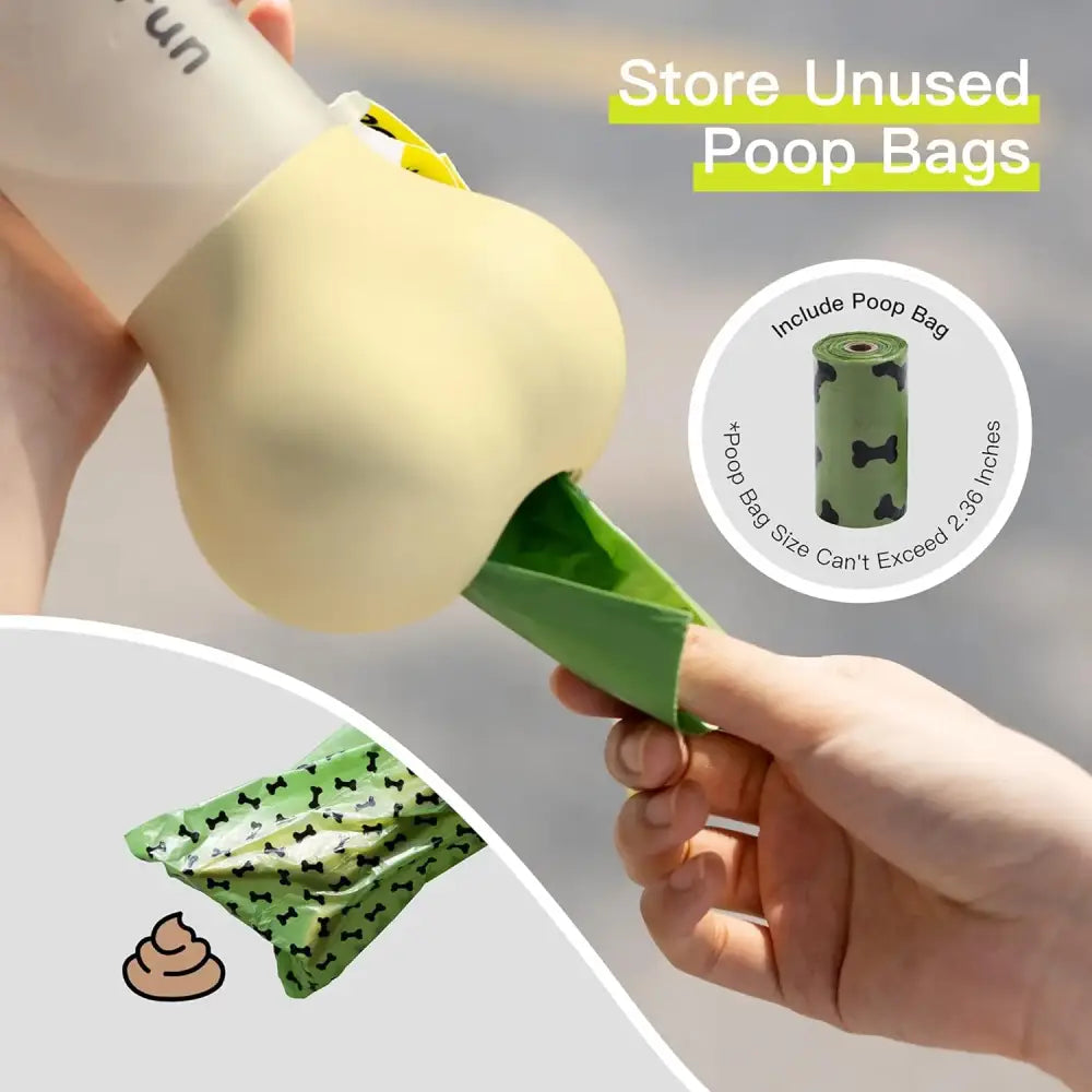 Portable Dog Water Bottle with Poop Bag Dispenser - Leak-Proof & Perfect for Travel Walking Hiking! 🐾 - Dog bows