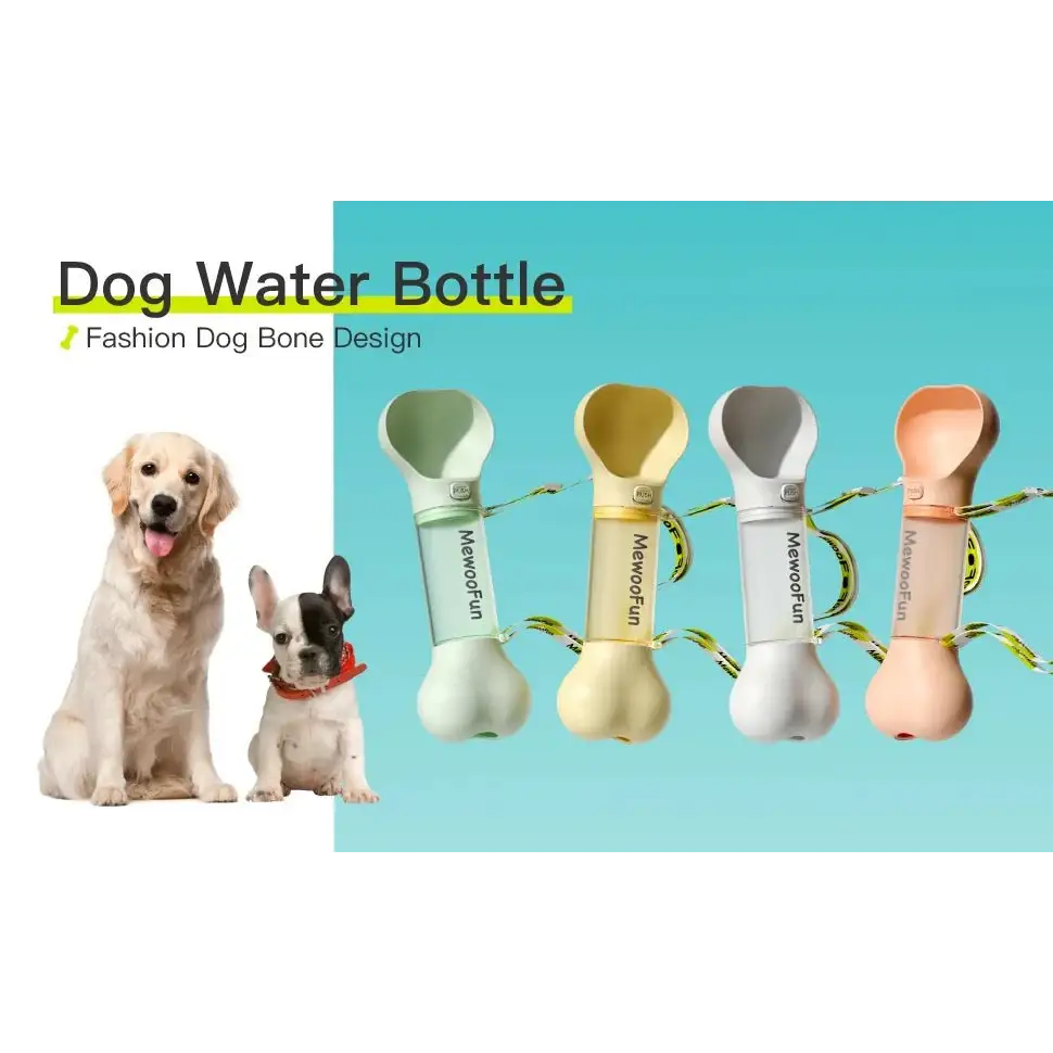 Portable Dog Water Bottle with Poop Bag Dispenser - Leak-Proof & Perfect for Travel Walking Hiking! 🐾 - Dog bows