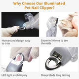 Professional Pet Nail Clipper Scissors With LED Light Cat Dog Nail Clippers Tool Scissors Nail Toeclaw Cutter Scissors