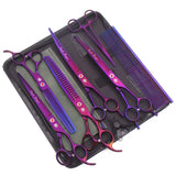 Purple Dragon 8 Inch Dog Grooming Scissors Thinning Shears Professional Cat Pet Scissors Hair Comb Cutting High Quality