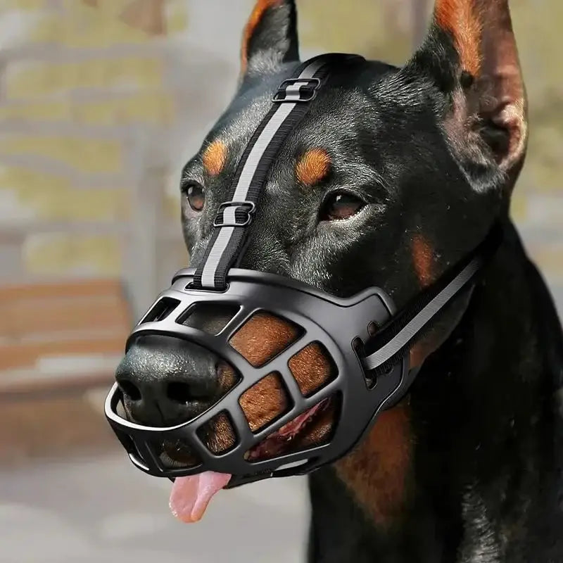 Reflective Big Dog Muzzle - Prevent Biting Barking Eating - Dog Muzzle