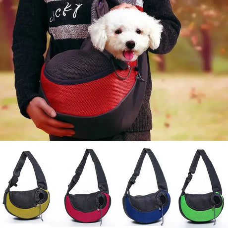 Shoulder Pet Dog Carrier Outdoor Travel Handbag Pouch Comfort Mesh Single Oxford Shoulder Sling Mesh Travel Tote