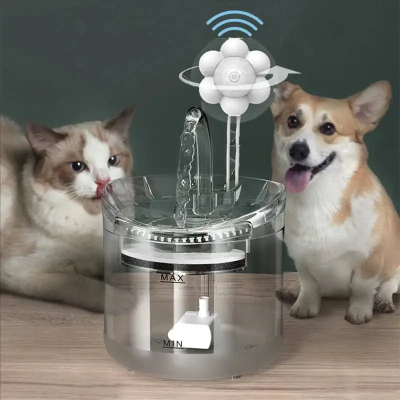 Smart Cat Water Fountain - Infrared Sensor USB Flower Design 🌸 - Dog automatic waterers