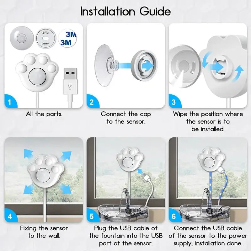 Smart Cat Water Fountain - Infrared Sensor USB Flower Design 🌸 - Dog automatic waterers