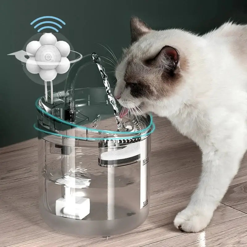 Smart Cat Water Fountain - Infrared Sensor USB Flower Design 🌸 - Dog automatic waterers