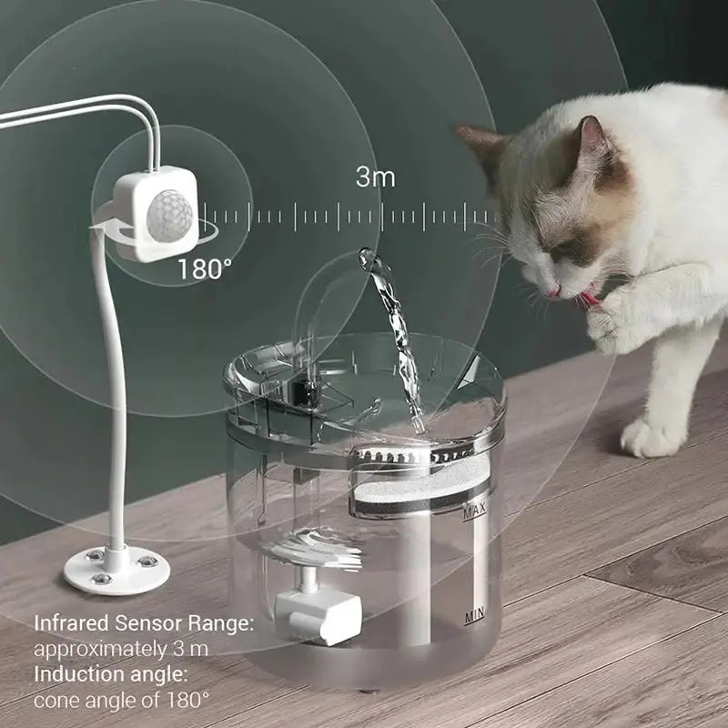 Smart Cat Water Fountain - Infrared Sensor USB Flower Design 🌸 - Dog automatic waterers