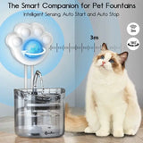 Smart Cat Water Fountain - Infrared Sensor USB Flower Design 🌸 - Dog automatic waterers