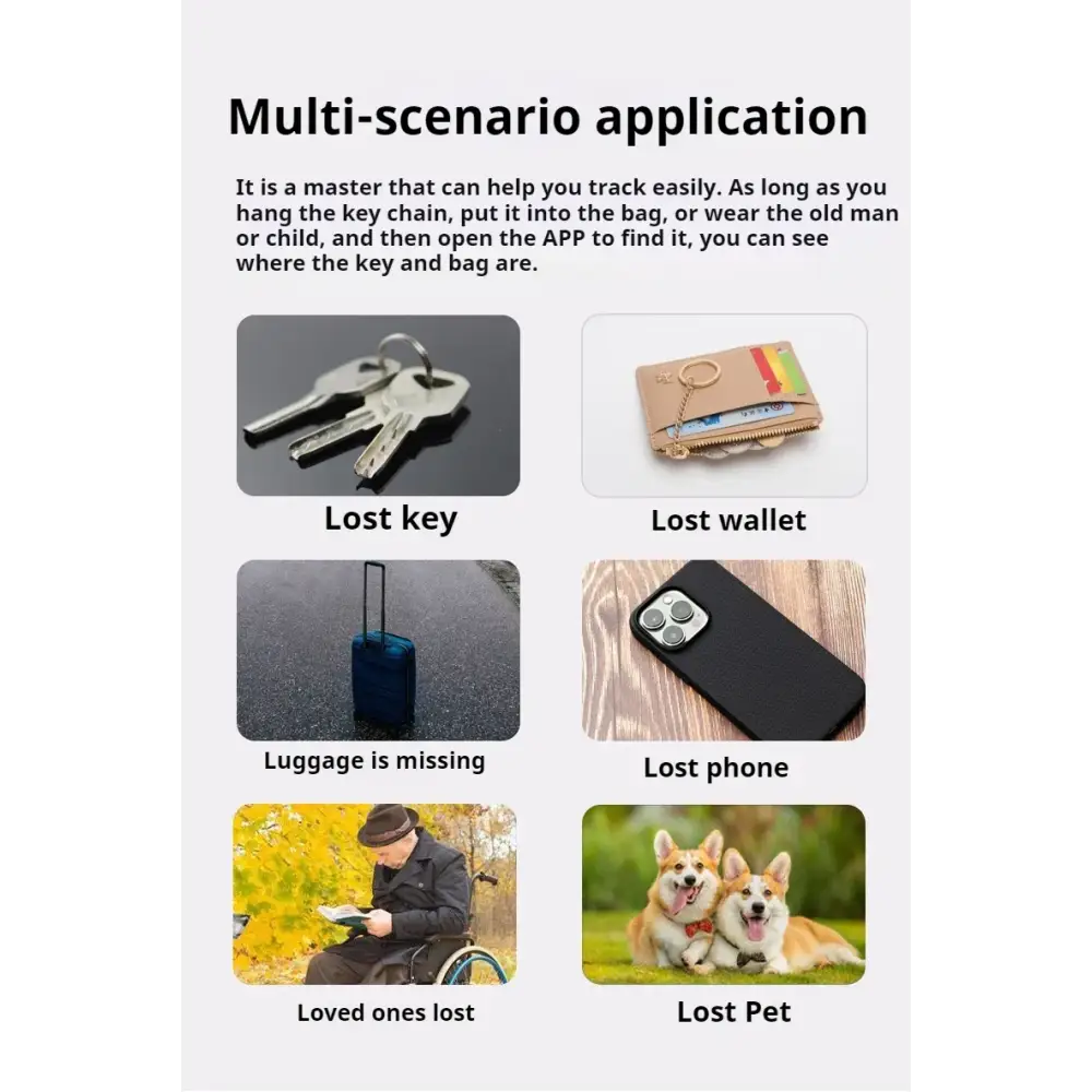 Smart Finder Tracker Key Finder Phone Airtag APP Search With Alarm Real-time Location Children Positioning Pet Locator