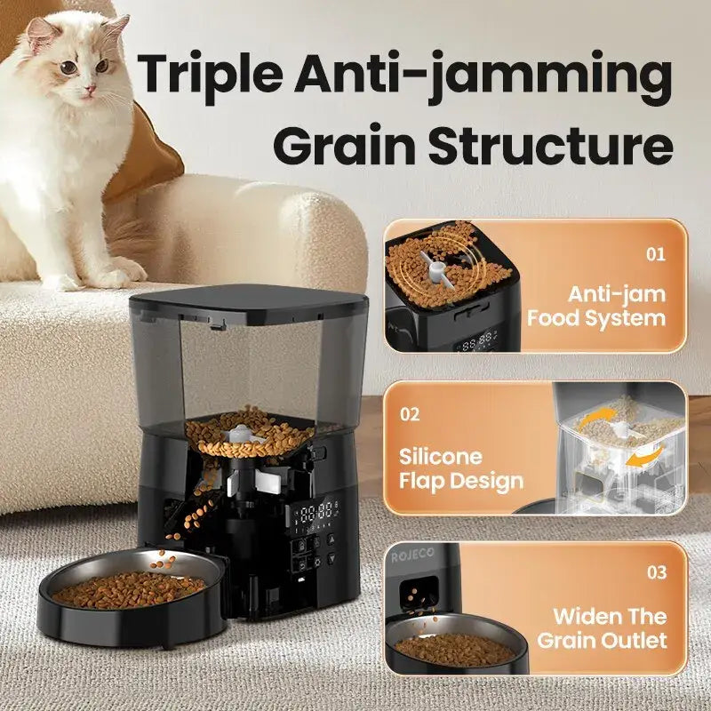 Smart Pet Feeder | Automatic Food Dispenser for Cats & Dogs - Dog automatic feeders