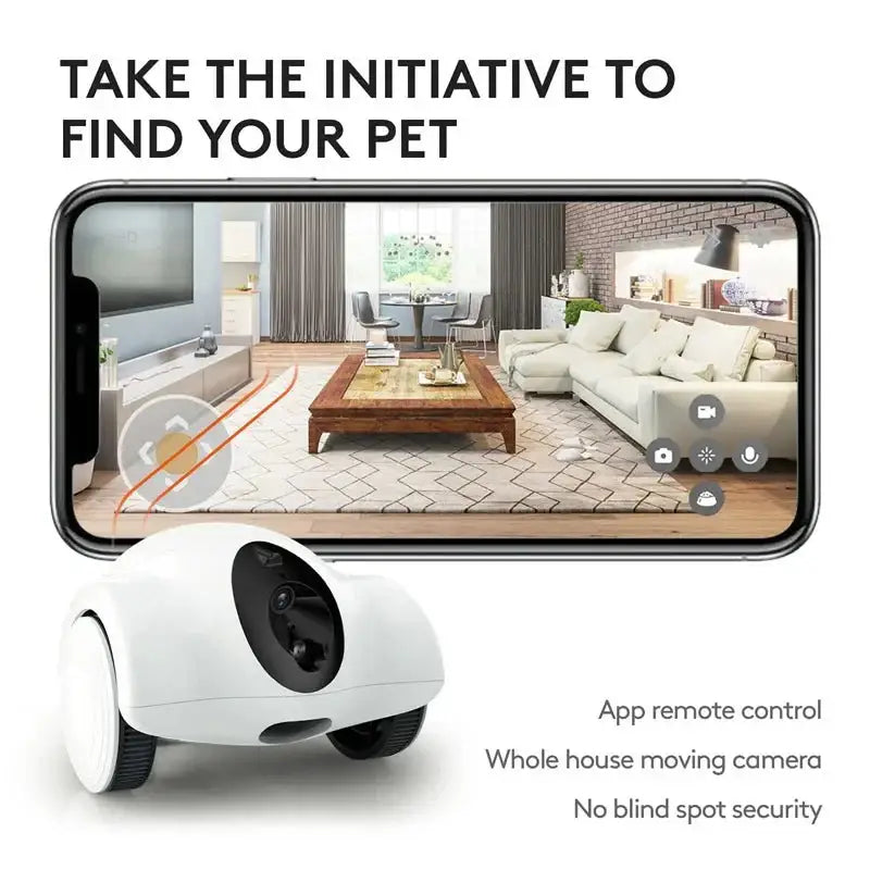 Smart WiFi Pet Feeder | Laser Camera Robot Companion Toy - WHITE - Dog automatic feeders