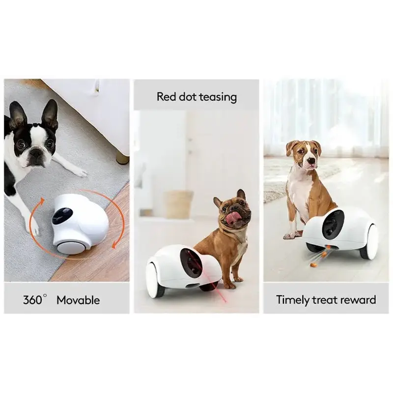 Smart WiFi Pet Feeder | Laser Camera Robot Companion Toy - WHITE - Dog automatic feeders