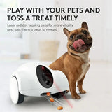 Smart WiFi Pet Feeder | Laser Camera Robot Companion Toy - WHITE - Dog automatic feeders