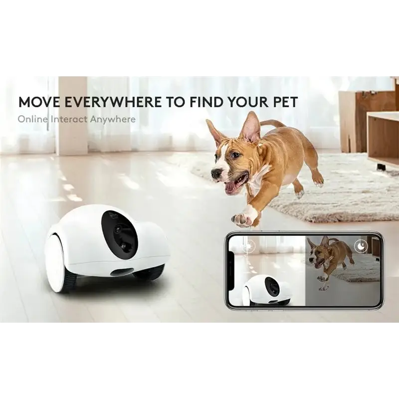 Smart WiFi Pet Feeder | Laser Camera Robot Companion Toy - WHITE - Dog automatic feeders