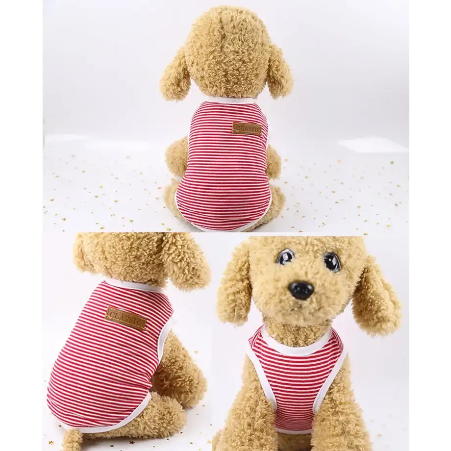 Spring Summer Classic Breathable Stripe Dog Shirt Cute Vest For Small Dogs Pet Clothes French Bulldog Yorkshire