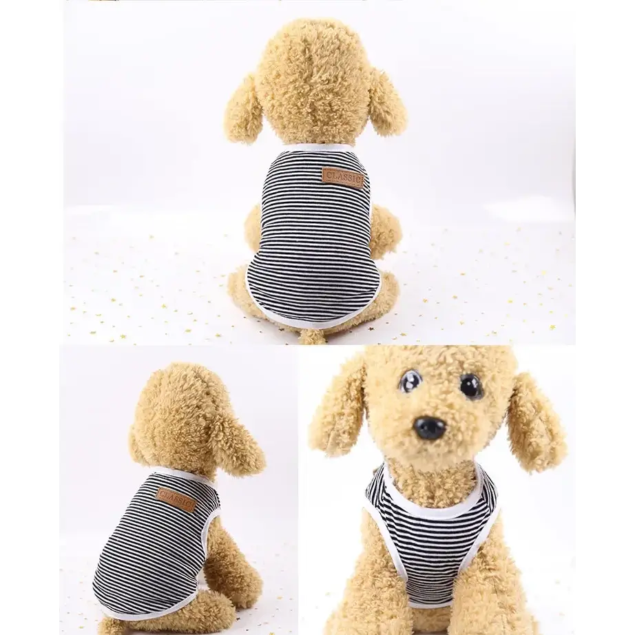 Spring Summer Classic Breathable Stripe Dog Shirt Cute Vest For Small Dogs Pet Clothes French Bulldog Yorkshire