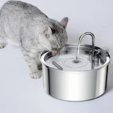 Stainless Steel Cat Water Fountain | Quiet Sensor Automatic Dispenser - Dog automatic waterers