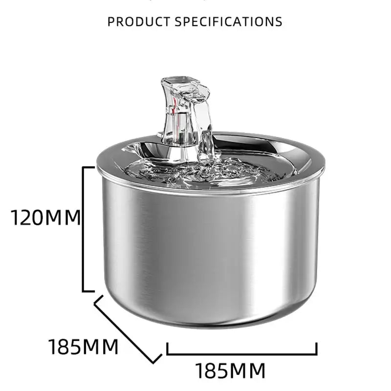 Stainless Steel Cat Water Fountain | Quiet Sensor Automatic Dispenser - Dog automatic waterers