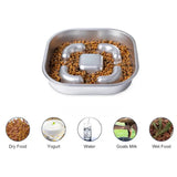 Stainless Steel Slow Feeder Bowl - Anti-Slip Puzzle Anti-Choke! 🐾 - A1 - Dog bows and dishes