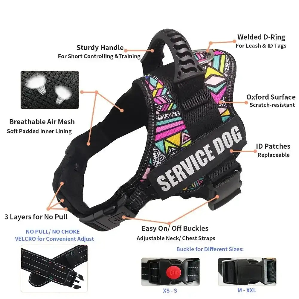 Ultimate Dog Harness – Service & Emotional Support Vest with Reflective Patches for Medium to Large Dogs - Dog Muzzle