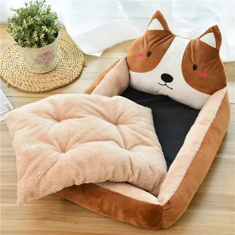 Winter Warm Puppy Cat Bed Sofa Washable Cartoon Pet Beds for Small Dogs Cats Yorkies Katten Kennels Pets Products